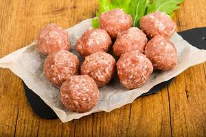 Raw meat balls photo