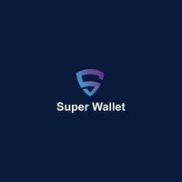abstract initial letter S and W in the form of shield shape in blue and violet gradient color applied for crypto wallet logo design also suitable for the brand or company that have initial SW or WS vector