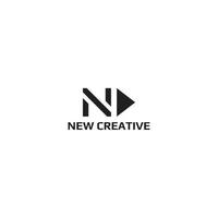 abstract initial letter N and C logo in black color isolated in white background applied for creative agency logo design also suitable for the brands or companies that have initial name NC or CN vector