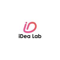 abstract initial letter I and D logo in pink-red color isolated in white background applied for medical laboratory logo design also suitable for the brands or companies that have initial name ID or DI vector