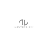 abstract initial letter N and V in grey color isolated in white background applied for modern fashion logo business also suitable for the brands or companies that have initial name NV or VN vector