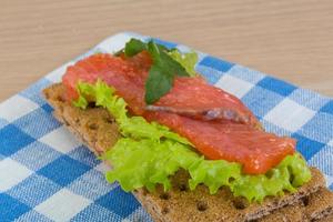 Crispbread with salmon photo