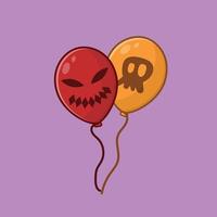 vector de dibujos animados de globos de halloween espeluznante