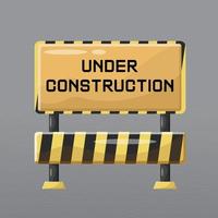 Barricade Block with Under Construction Sign vector