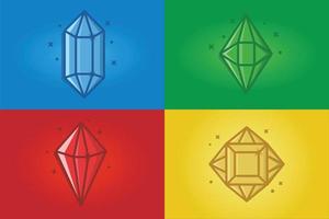 Set of Gemstone Cartoon Free Vector