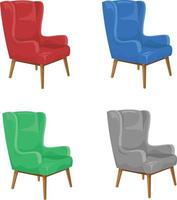 Armchair with Different Color Free Vector