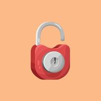 Isometric Red Padlock Object Vector