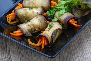 Eggplant rolls with carrot photo