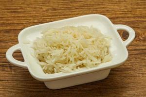 Steamed basmati rice in the bowl photo