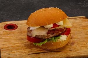 Delicous burger with tuna fish photo