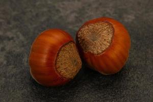 Two ripe tasty Whole hazelnut photo