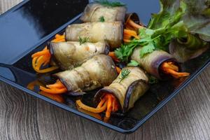 Eggplant rolls with carrot photo