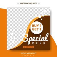 food social media post template design. culinary promotion design vector