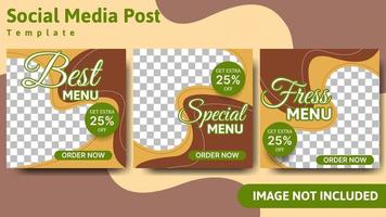 Food culinary social media post template for promotion vector