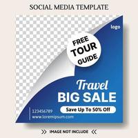 travel social media post template design.vector design for promotion vector