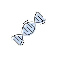 Continuous line drawing. DNA logo on white background for icon, web banner. Vector illustration