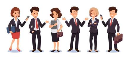 Set of business men and women characters. Vector illustration
