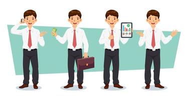 Group of businessman characters. Vector illustration