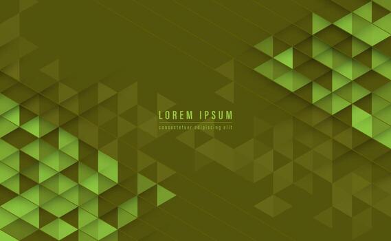 Green triangular shapes with line stripe modern abstract background. Vector illustration