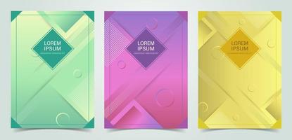 Cover design set using dynamic shapes and gradients in composition. vector illustration
