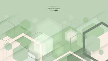 Geometric abstract background green hexagons shapes vector