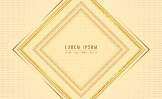 Abstract geometric background with luxury gold square frames. Concentric rectangle shapes. Vector illustration