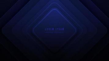 Abstract dark blue square shapes with lines background. Vector illustration