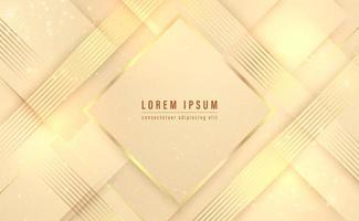 Square gold frame and golden line luxury abstract background. Vector illustration