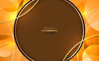 Circle golden frame with modern luxury geometric abstract background. Vector illustration