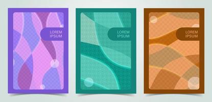 Cover design set using liquid shape in composition. vector illustration