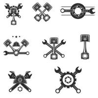 Herramientas de llave varias para reparar máquinas mecánicas o automáticas. conjunto de iconos de llave inglesa. vector de icono de reparación mecánica. vector de icono de herramientas automáticas.