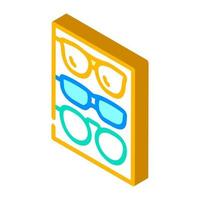 diferentes marcos de gafas conjunto icono isométrico ilustración vectorial vector