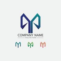 M Letter and font Logo Template vector