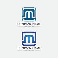 M Letter and font Logo Template vector