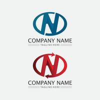 N Letter Logo and font identity design graphic vectorTemplate vector