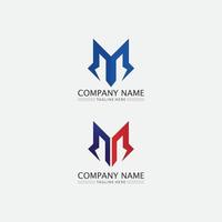 M Letter and font Logo Template vector