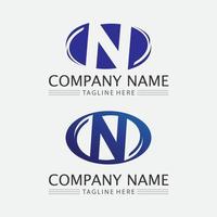 N Letter Logo and font identity design graphic vectorTemplate vector