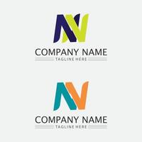 N Letter Logo and font identity design graphic vectorTemplate vector