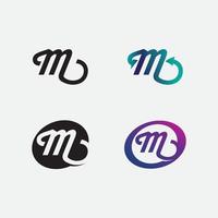 M Letter and font Logo Template vector