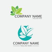 LEAF AND NATURE TREE set LOGO FOR BUSINESS VECTOR GREEN PLANT ECOLOGY DESIGN