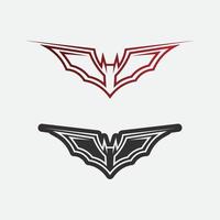 bat logo animal y vector conjunto, alas, negro, halloween, vampiro, gótico, ilustración, diseño icono de murciélago