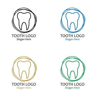 Tooth design logo set