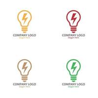 Set of spotlight logos with lightning vector