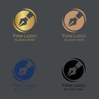 Set of lawyer logos with pen design vector