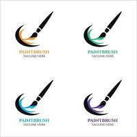 colección de logotipos de pincel en diferentes colores vector