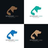 Set of logos with dog and cat design vector