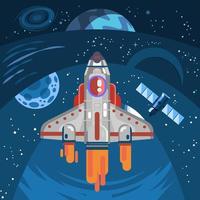 Space Craft Explore The Universe Concept vector