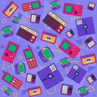 Retro 90s Objects Seamless Background vector