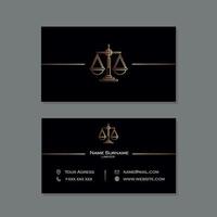 tarjeta de visita de abogado negro con diseños dorados vector