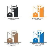 Set of building logos in different colors vector